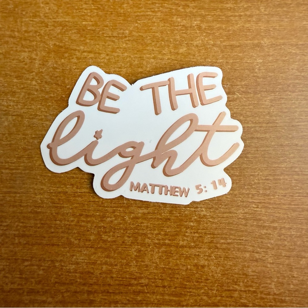 Inspirational White and Brown Sticker